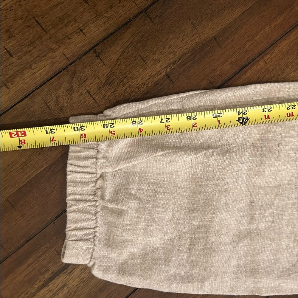 Athleta Tan Retreat Linen High Rise Jogger Pants size Medium Tall Style 851026 - Picture 4 of 12